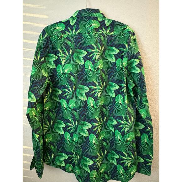 Paisley & Gray Slim Fit Shirt XL Tropical Leaf Print NWT - Picture 1 of 5
